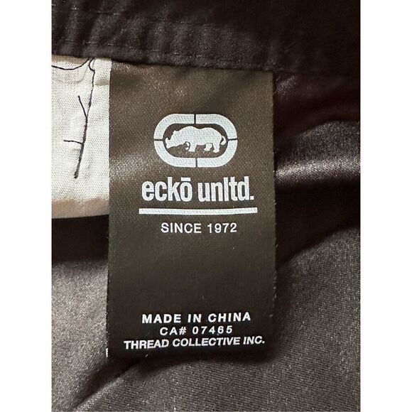 Men's Ecko Unltd Black Cargo Shorts Hip‎ Hop Style Y2K Size 40 - Picture 7 of 12